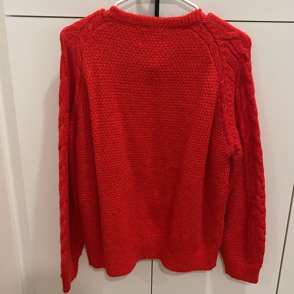 BDG Women's Vibrant Red Button-Up Cardigan - Picture 4 of 5